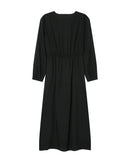 Long V Neck Dress Black Shirley