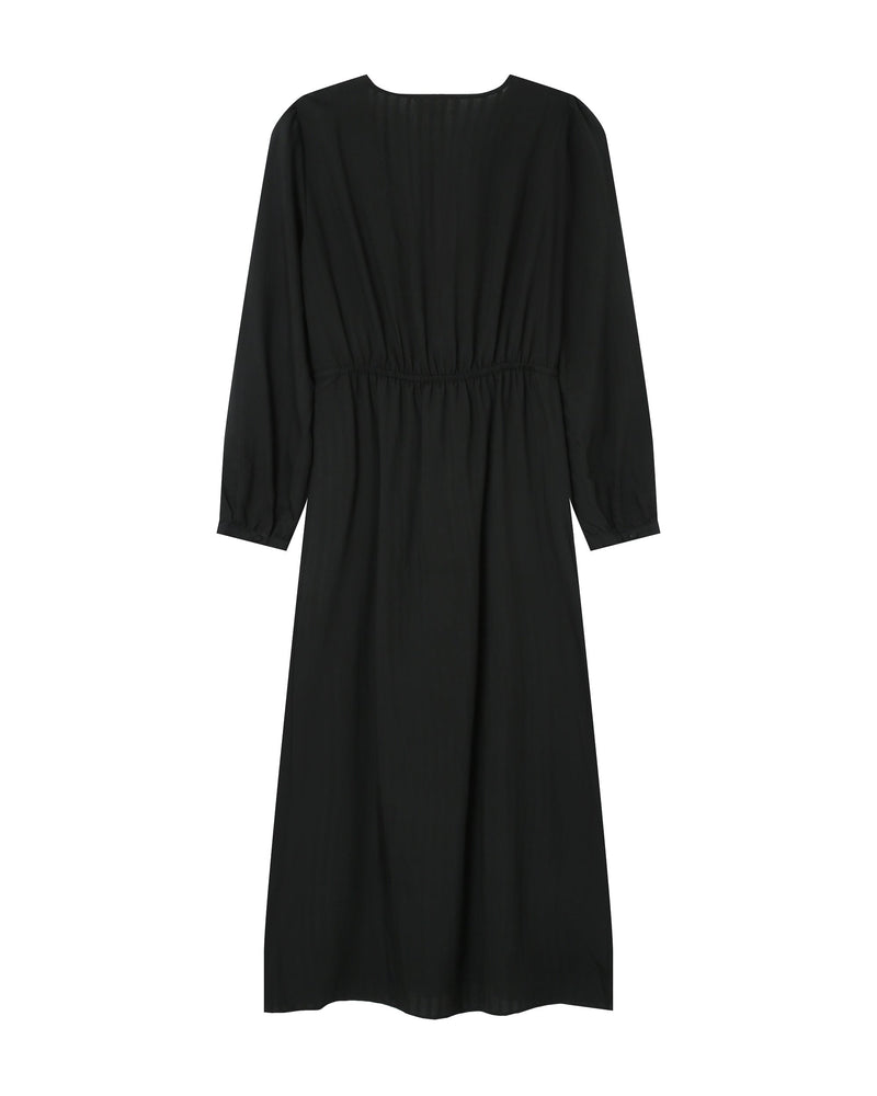 Long V Neck Dress Black Shirley