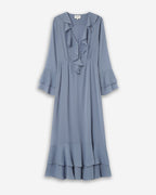 Airy Long Ruffle Dress Cornflower Samira