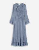 Samira Cornflower Long Ruffled Airy Dress