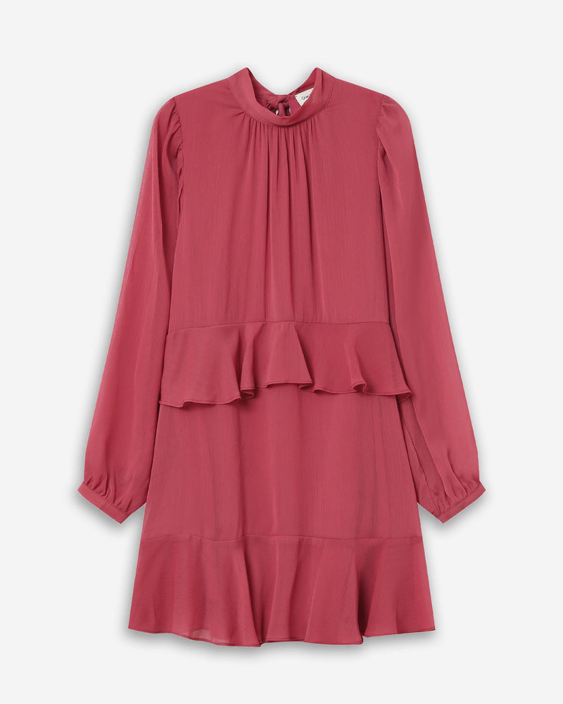 Vestido Corto Fluido Con Volante Rubor Sahelle