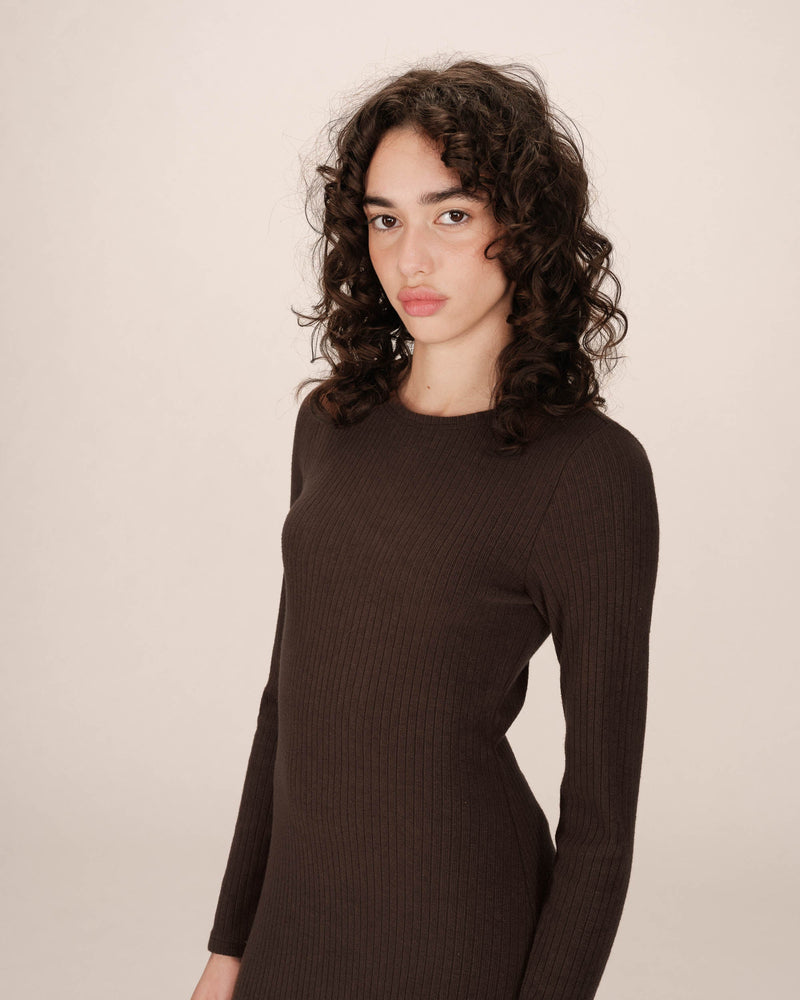 Vestido largo Sorina chocolate