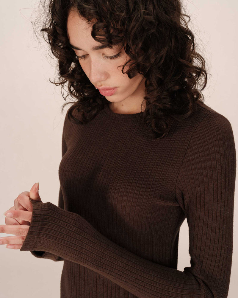 Vestido largo Sorina chocolate