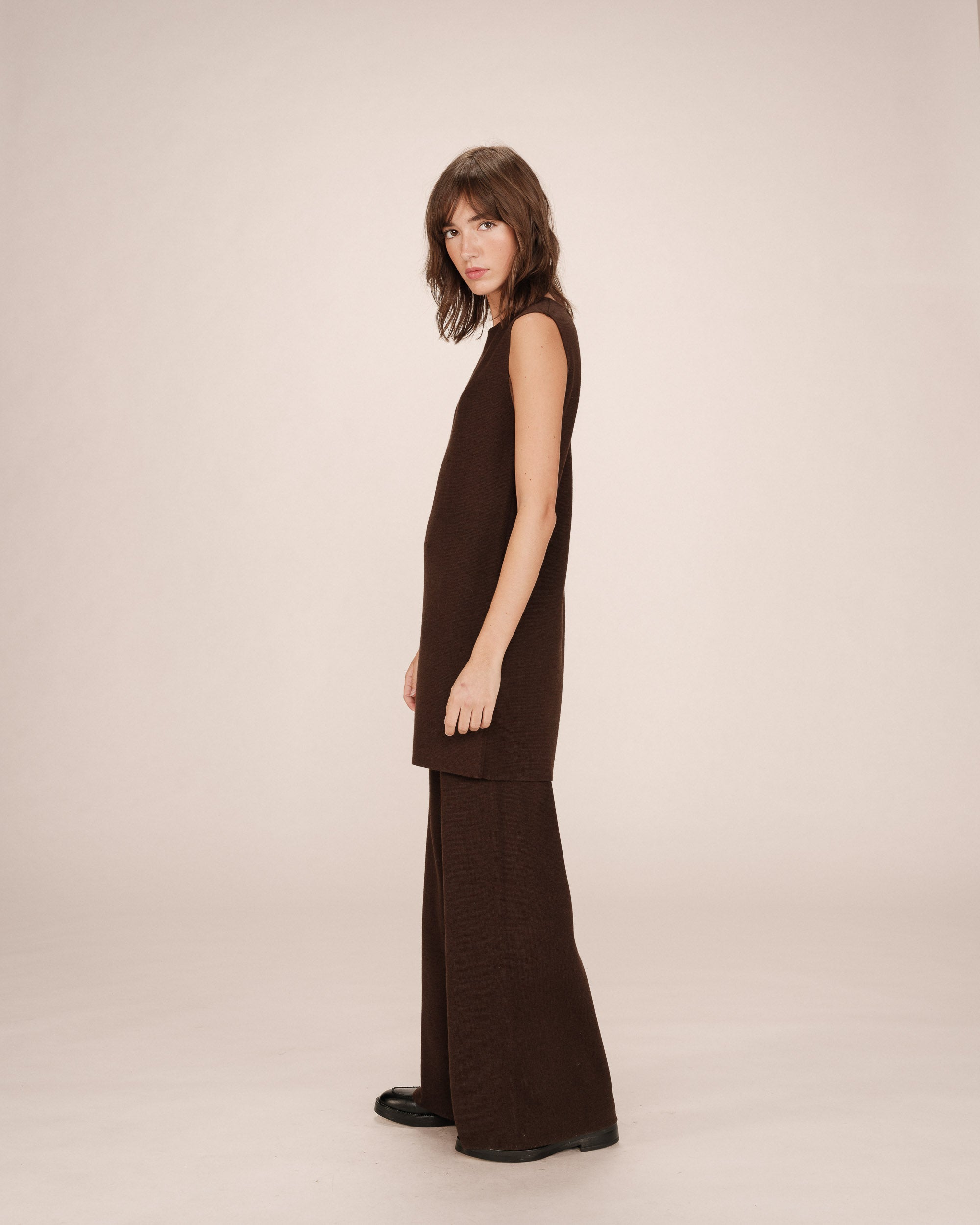 Sarah Chocolate Tailoring Short Dress