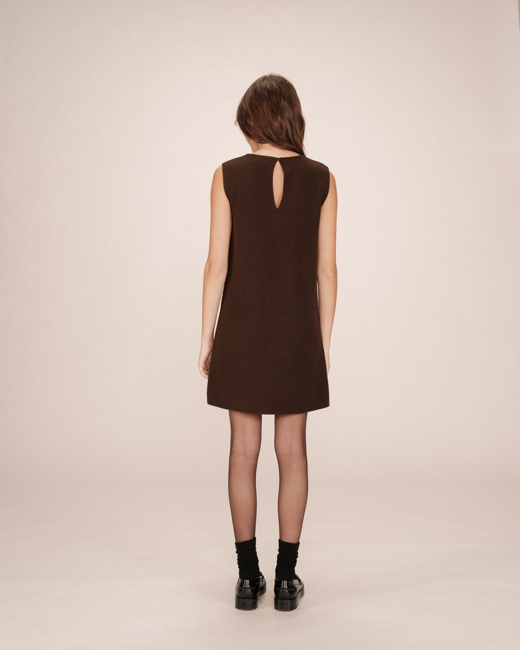 Sarah Chocolate Tailoring Short Dress