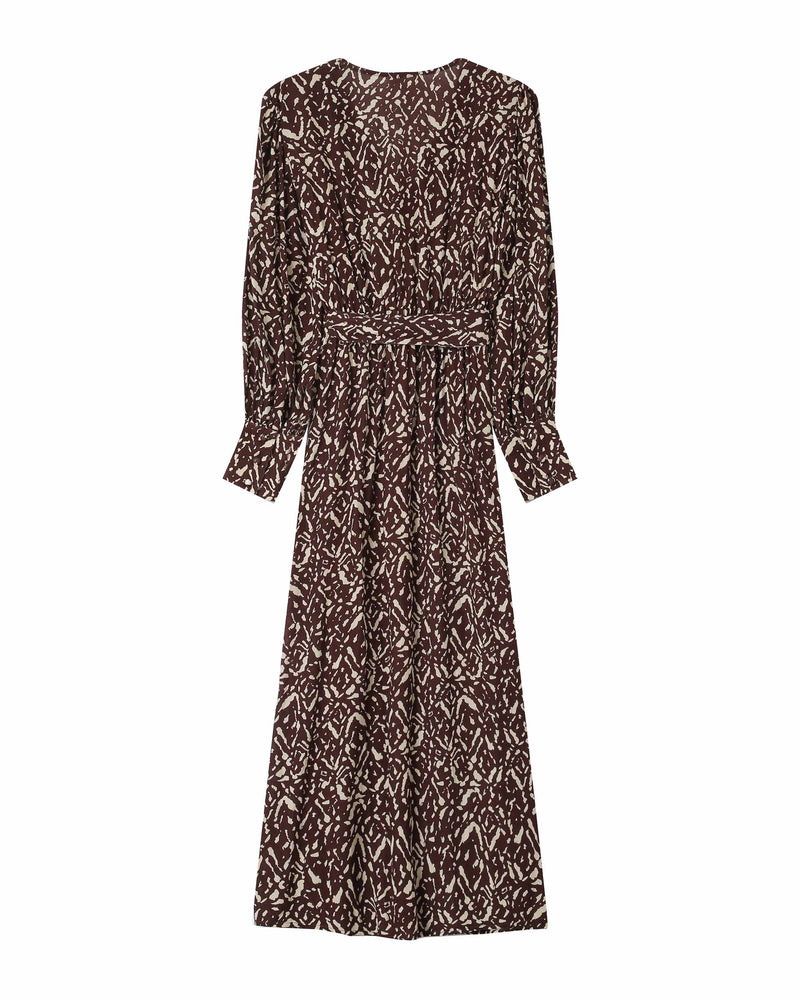 Robe Longue Abstraite Chocolat Soisson