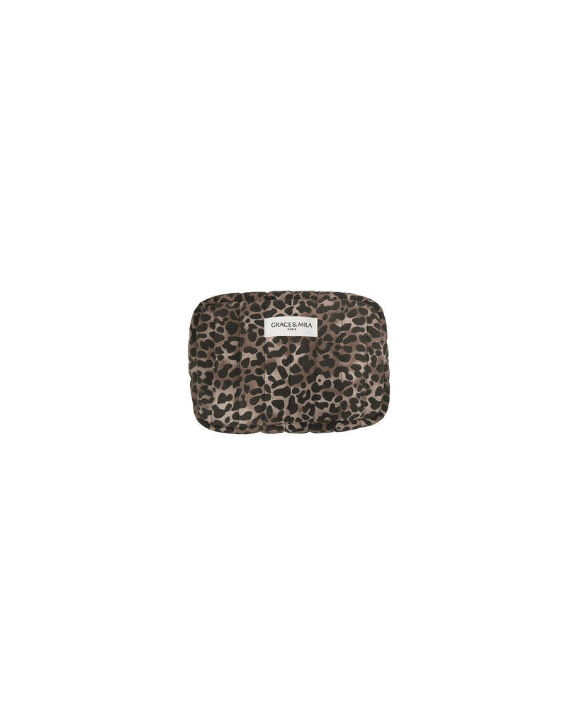 Shireen Leopard Quilted Pencil Case