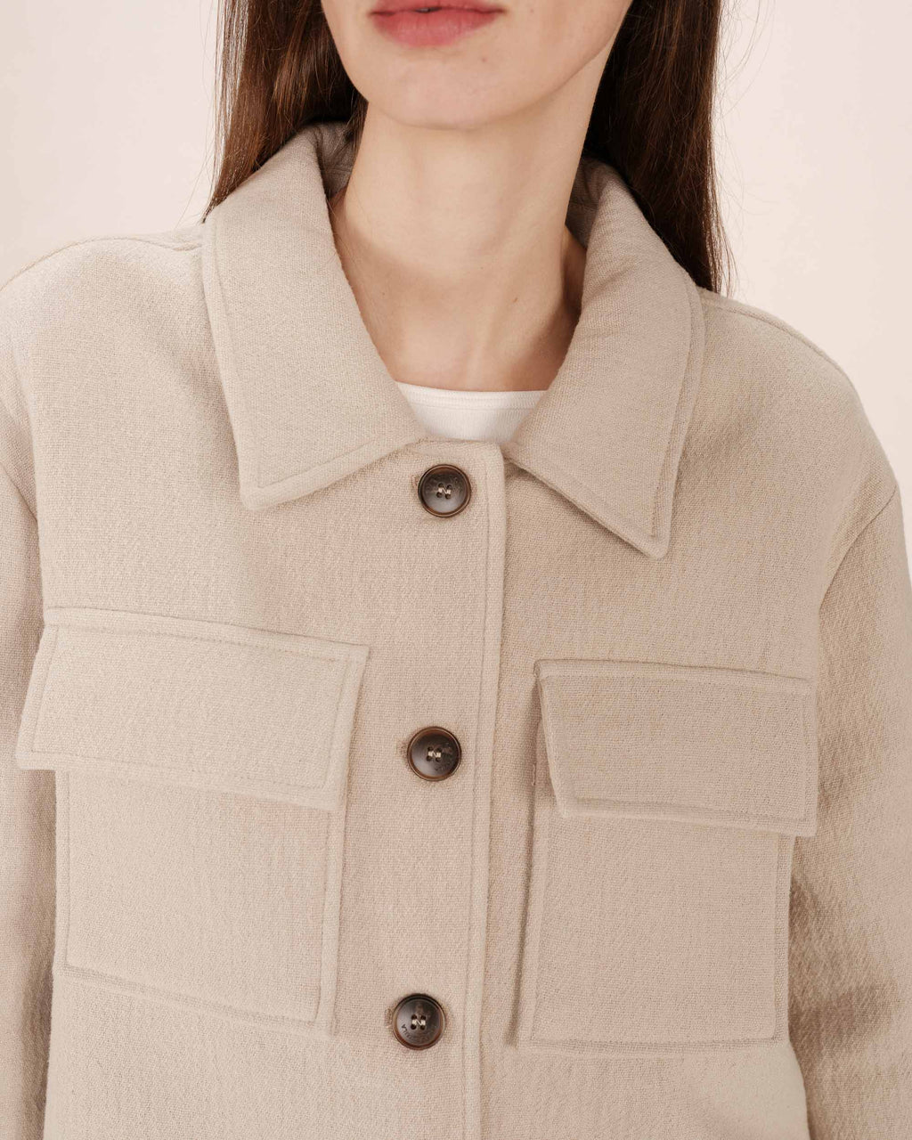 Chaqueta Boxy Greige Novembre
