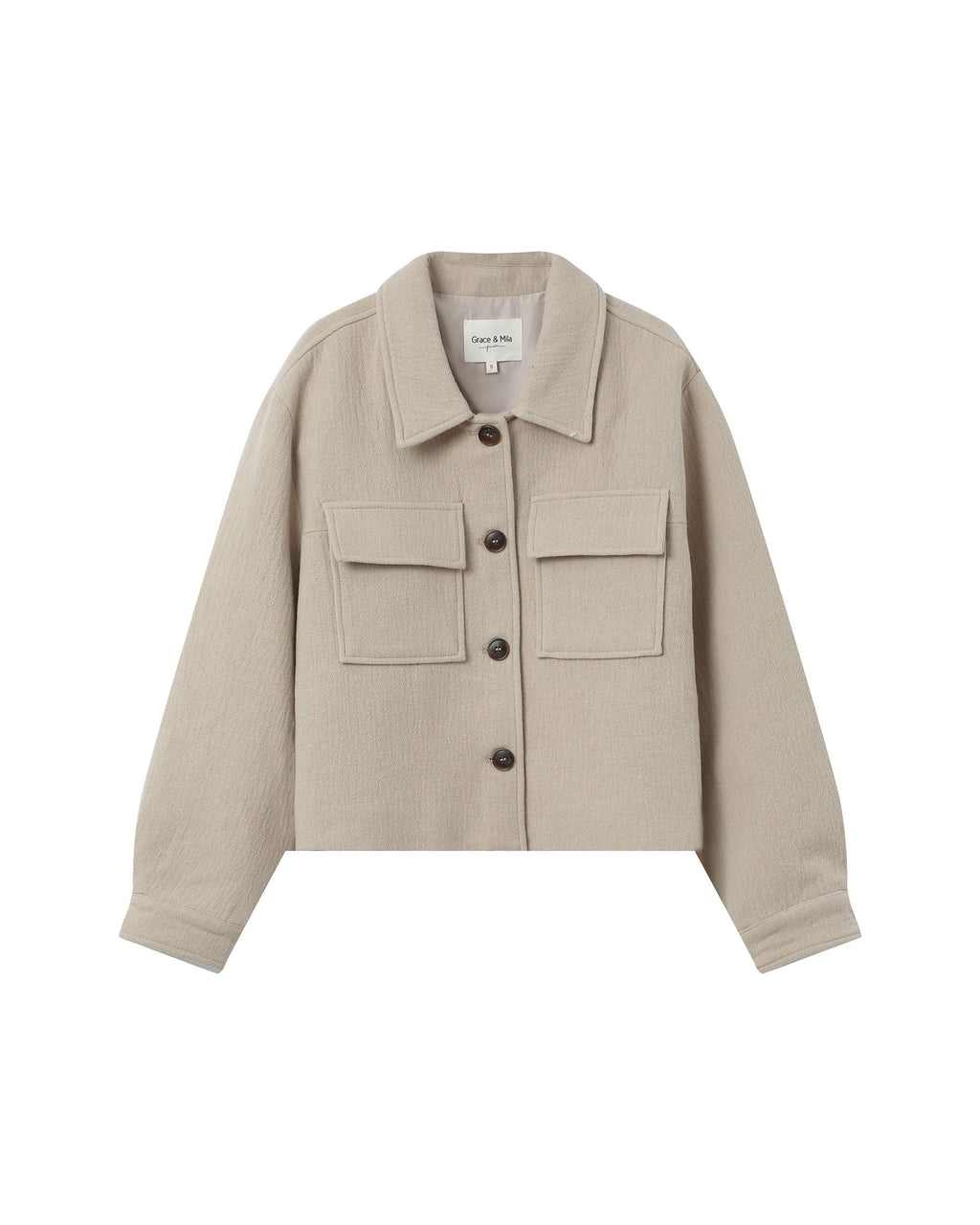 Chaqueta Boxy Greige Novembre
