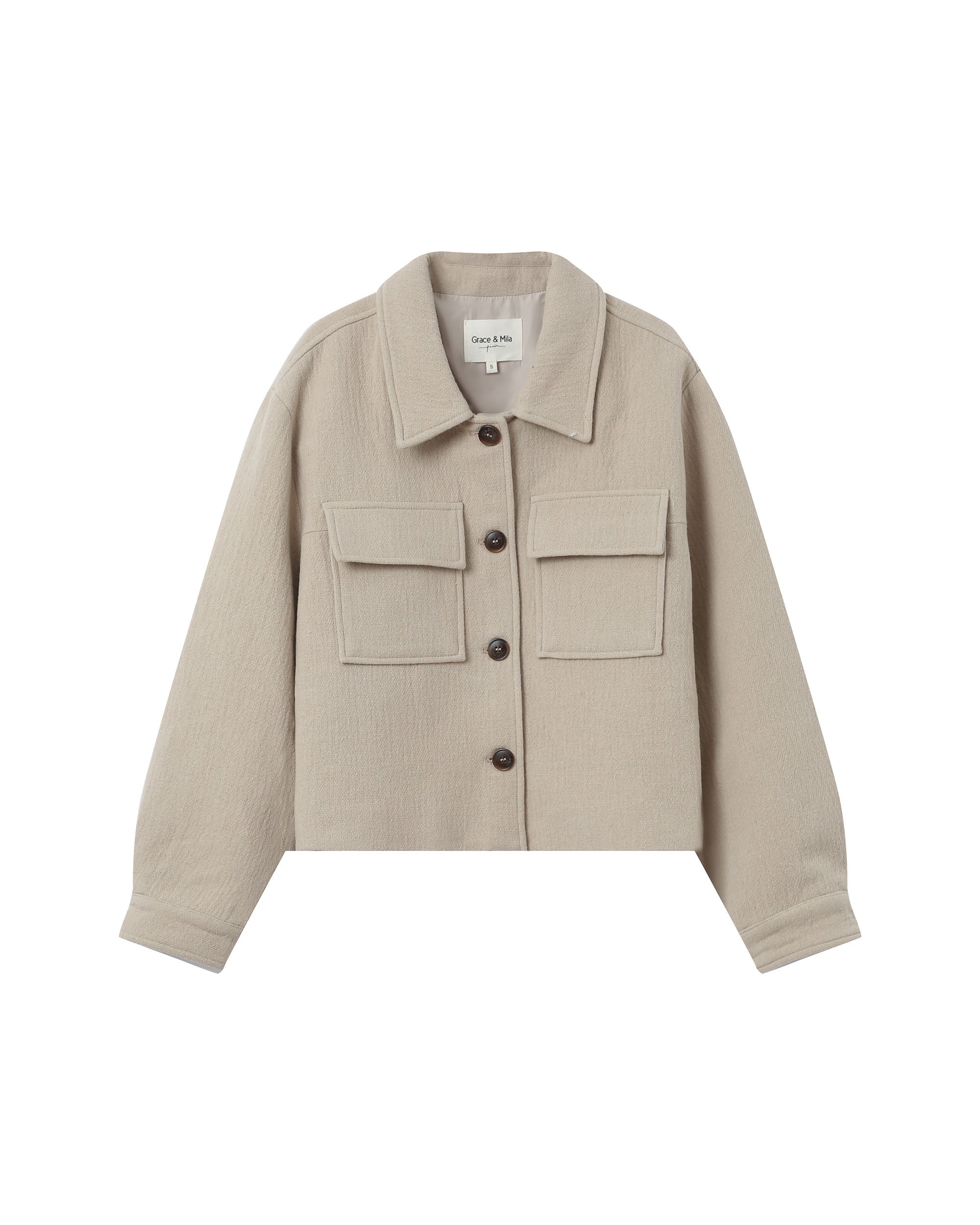 Chaqueta Boxy Greige Novembre