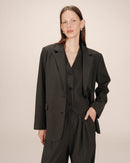 Blazer Recto Rayas Antracita Silly