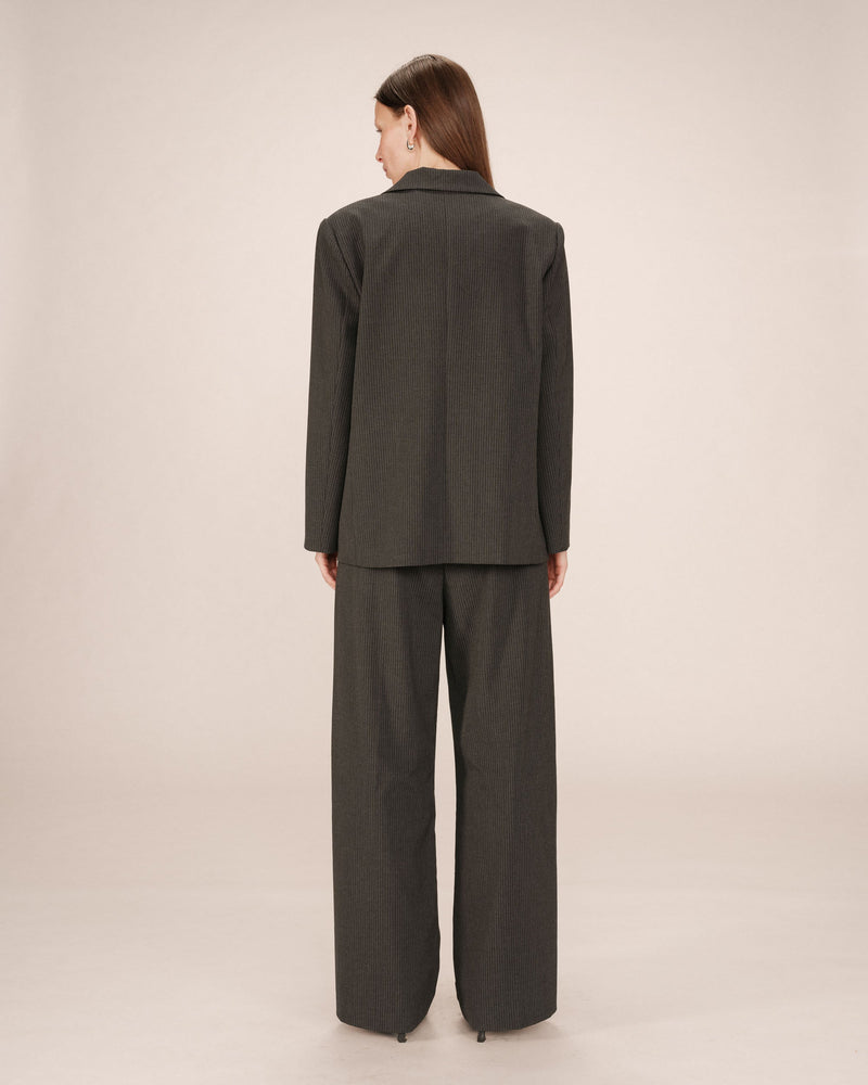 Blazer Recto Rayas Antracita Silly