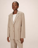 Straight Striped Blazer Greige Silly