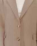 Straight Striped Blazer Greige Silly