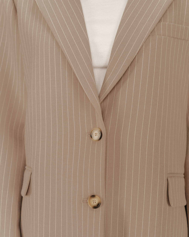 Straight Striped Blazer Greige Silly
