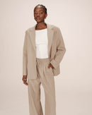 Straight Striped Blazer Greige Silly