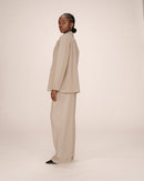 Straight Striped Blazer Greige Silly