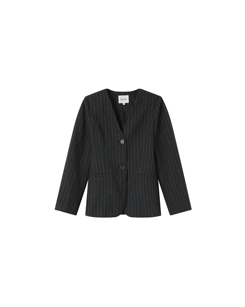 Blazer tipo percha a rayas Shain Carbon