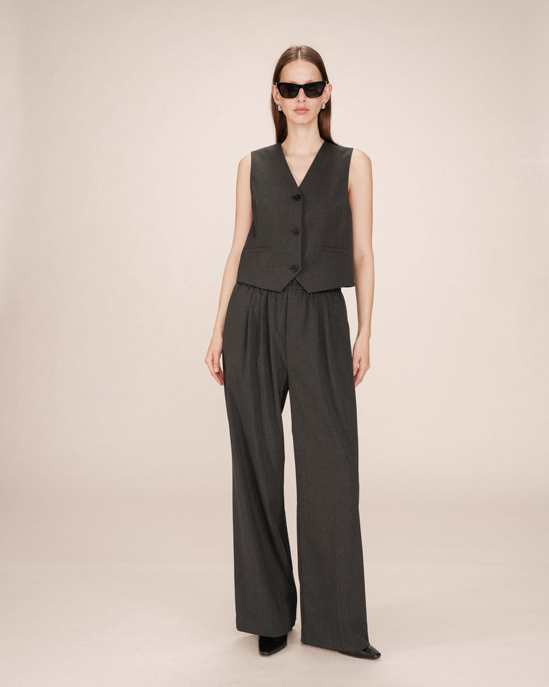 Straight Striped Vest Anthracite Sister