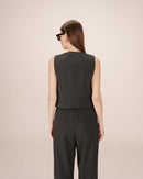 Straight Striped Vest Anthracite Sister