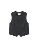 Straight Striped Vest Anthracite Sister