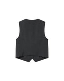 Straight Striped Vest Anthracite Sister