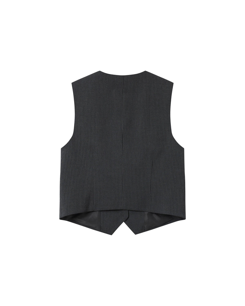 Straight Striped Vest Anthracite Sister