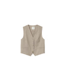 Greige Sister Striped Straight Vest
