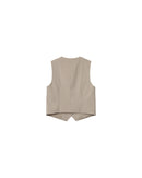Greige Sister Striped Straight Vest