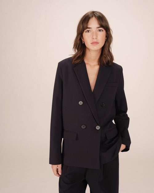 Blazer recto de doble botonadura azul marino de Elder