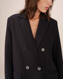 Blazer recto de doble botonadura azul marino de Elder
