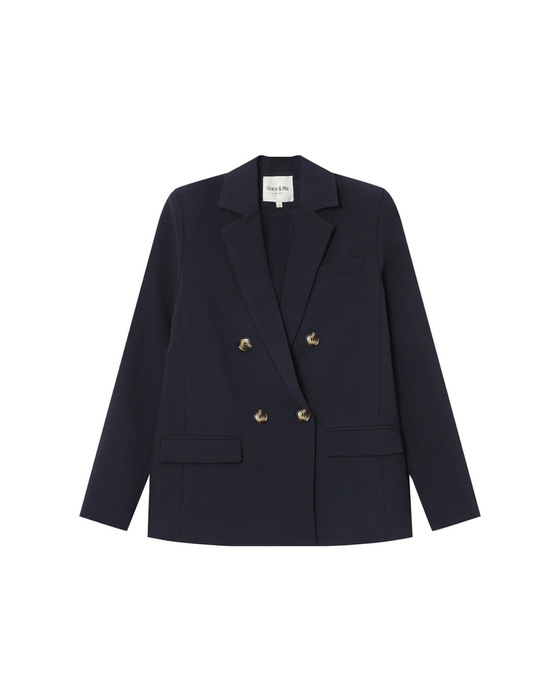 Blazer recto de doble botonadura azul marino de Elder