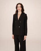 Blazer Cruzado Recto Negro Sureau