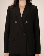 Blazer Cruzado Recto Negro Sureau