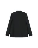 Blazer cruzado recto de saúco negro