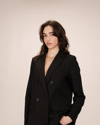 Blazer Cruzado Recto Negro Sureau