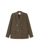 Blazer cruzado recto verde bosque de saúco