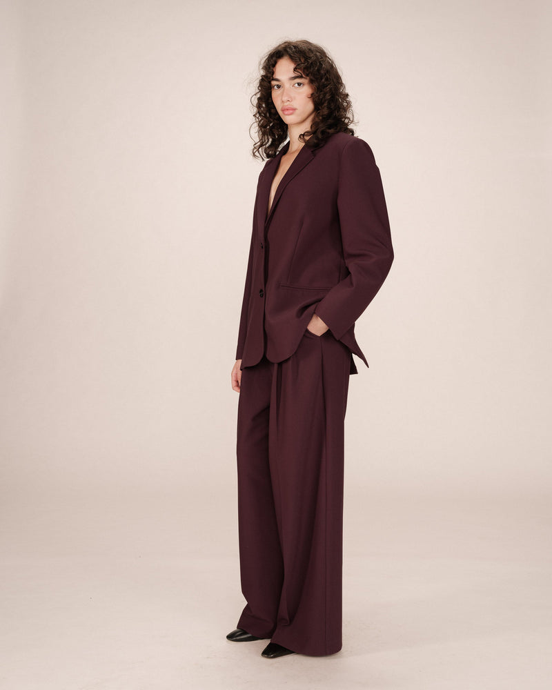 Blazer Fuerte Borgoña Recto Grande