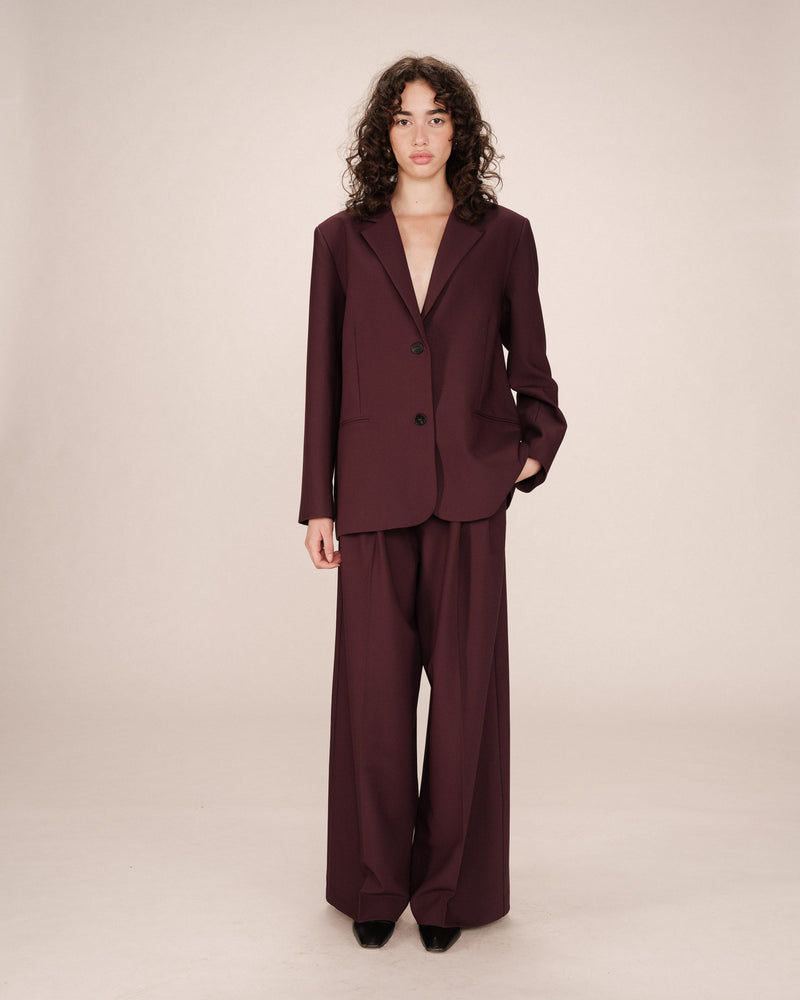 Blazer Fuerte Borgoña Recto Grande