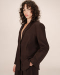Blazer Amplio Recto Chocolate Strong