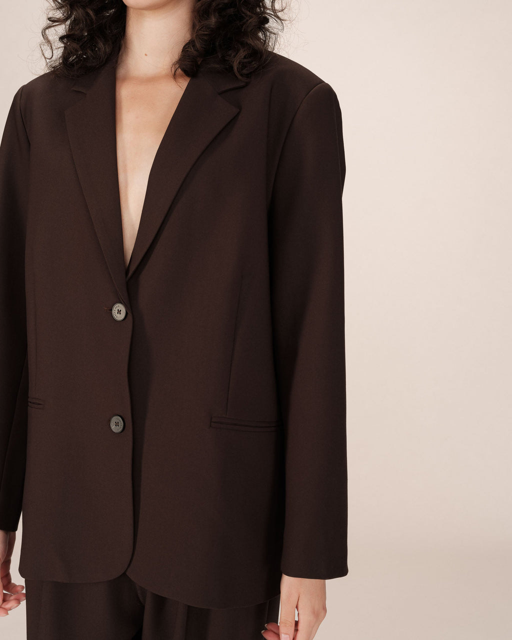 Blazer Amplio Recto Chocolate Strong
