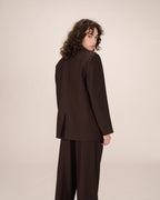Blazer Amplio Recto Chocolate Strong