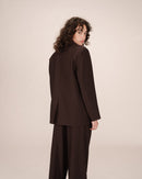 Large Straight Blazer Strong Chocolate