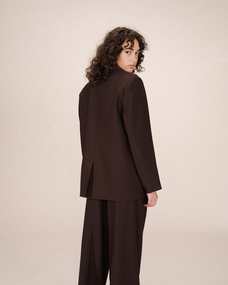 Large Straight Blazer Strong Chocolate