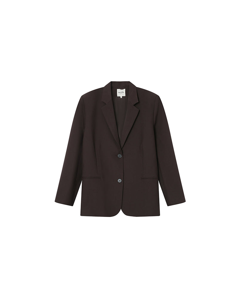 Large Straight Blazer Strong Chocolate