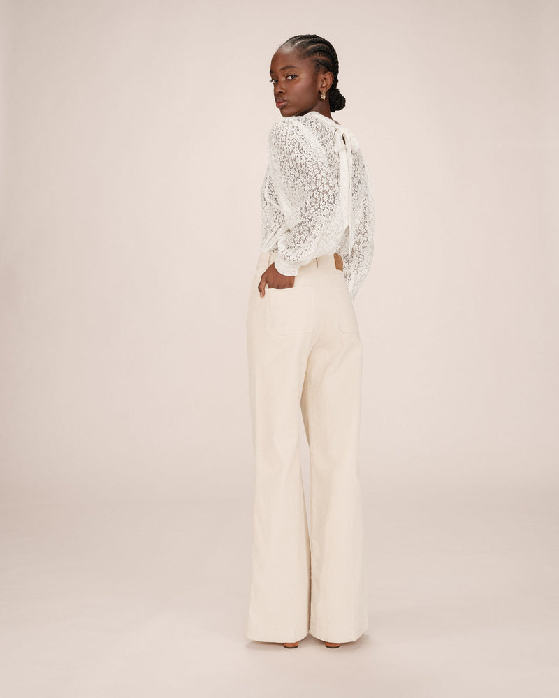 Wide Ecru Samba Trousers