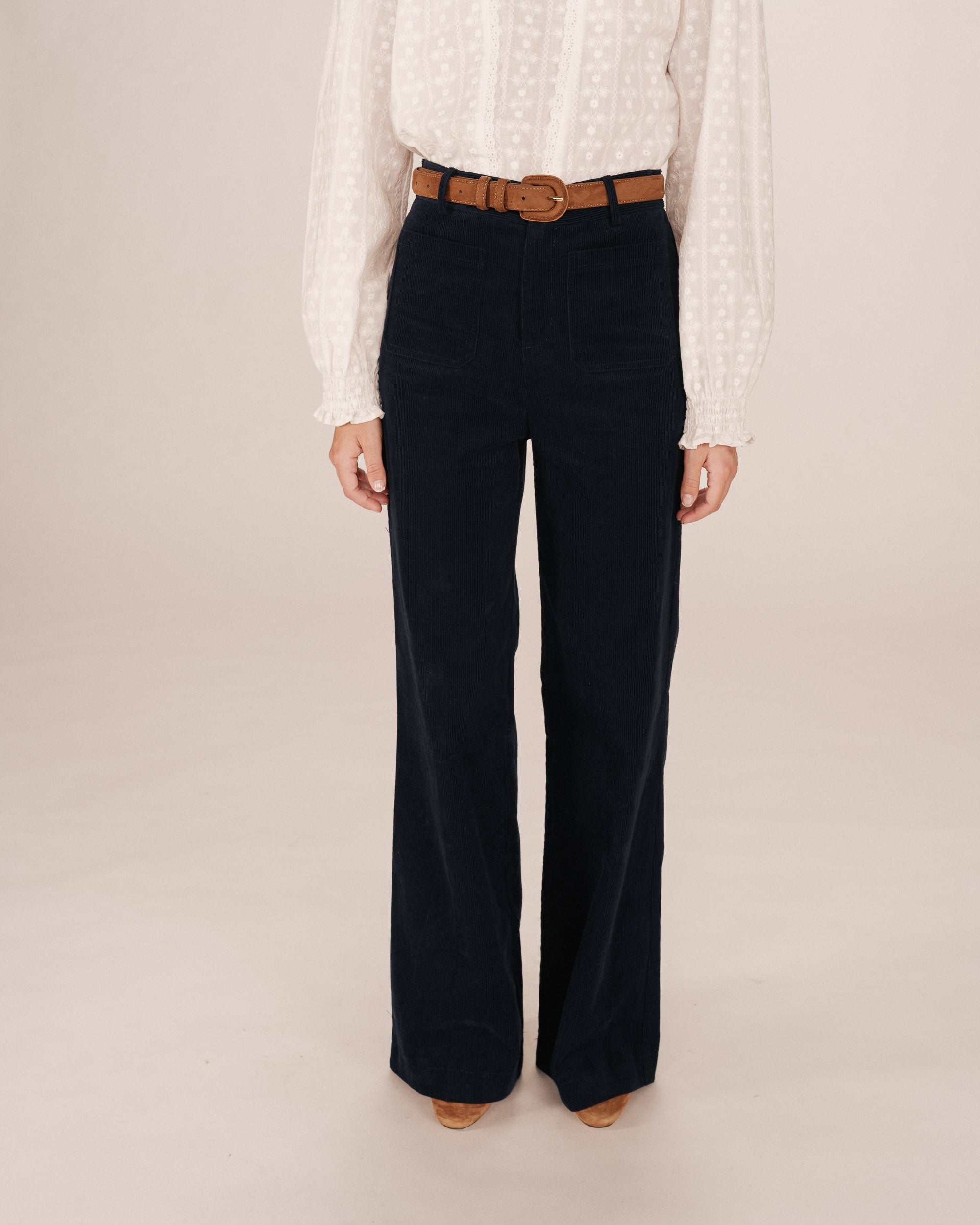 Wide Navy Trousers Samba