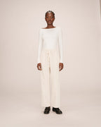 Wide-Leg Ecru Liberty Trousers