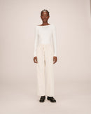Wide Ecru Liberty Trousers