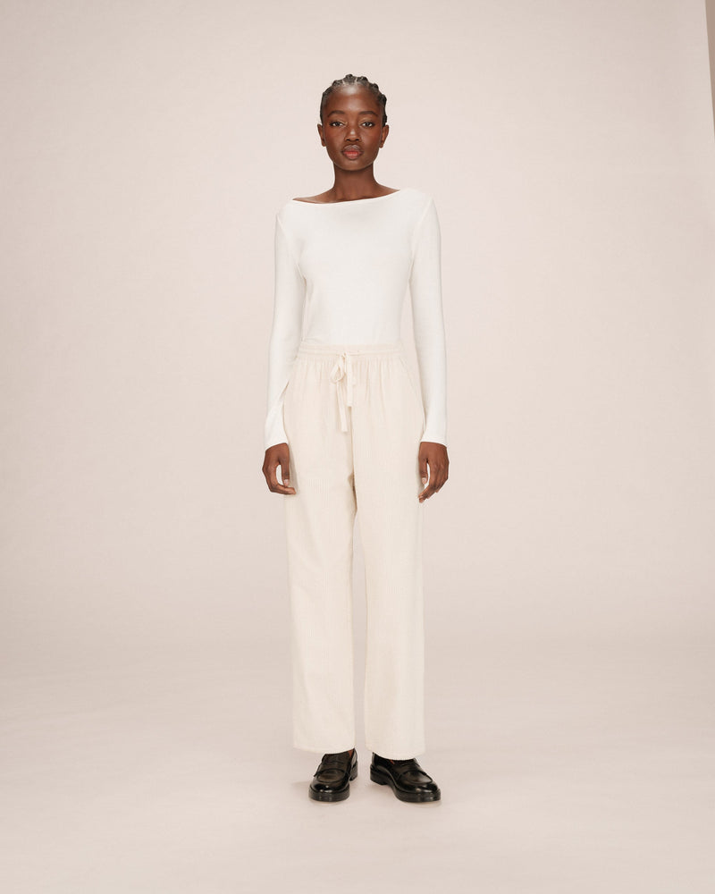 Wide Ecru Liberty Trousers